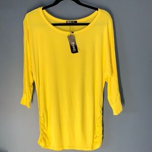 Yellow short sleeve dolman t shirt.  Size L.